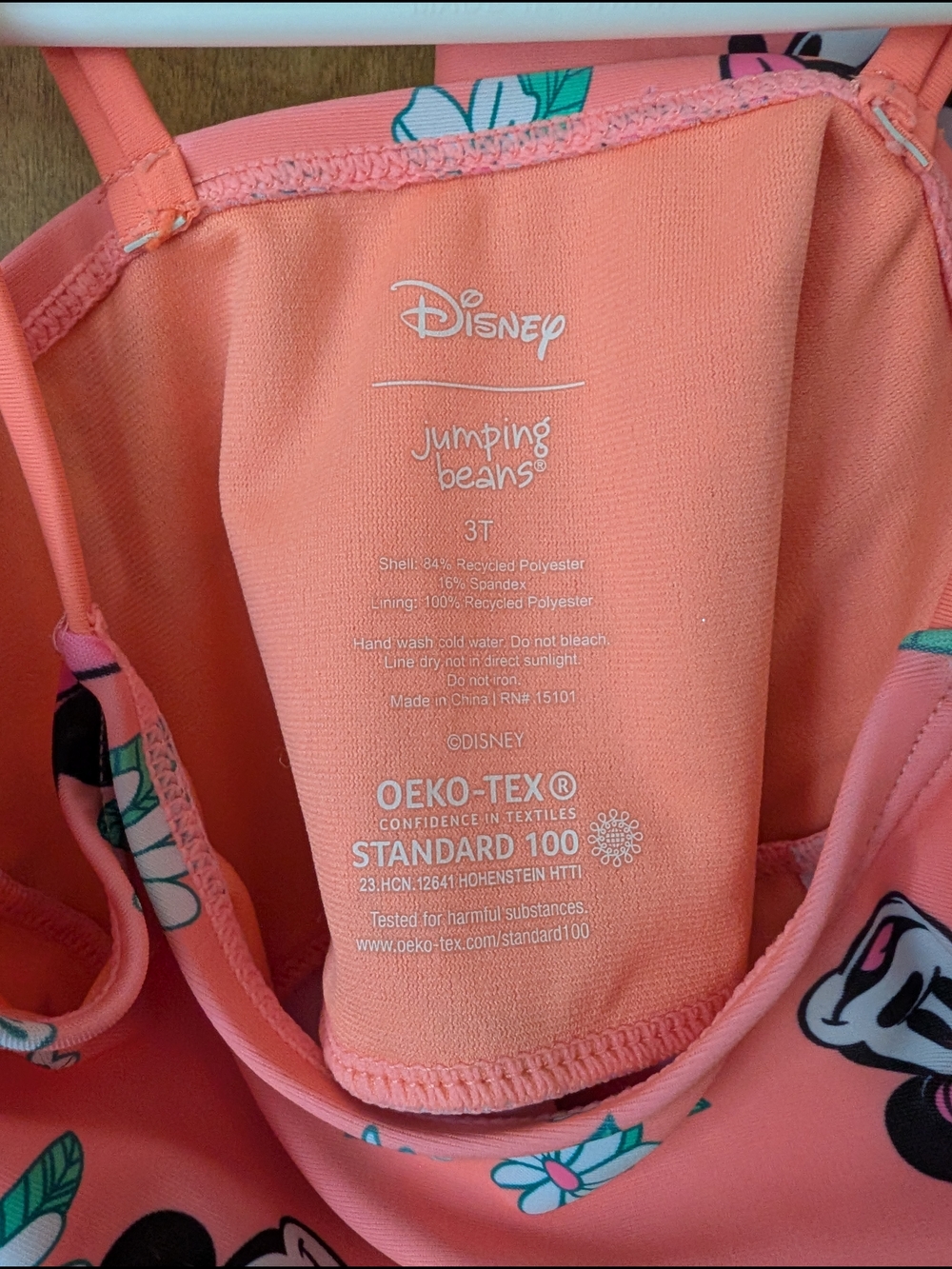 Disney Coral Minnie Mouse Floral Tankini Set - Picture 3 of 3